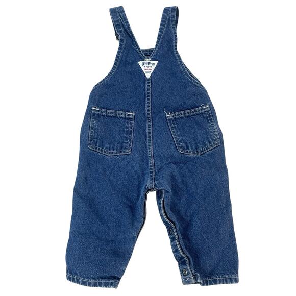VTG OshKosh B'Gosh Vestbak Denim Overalls Baby Size 12 Months USA Farm Play Cute - Picture 5 of 14